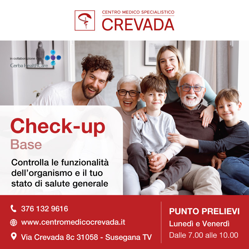 Check up base Centro medico Crevada punto prelievi analisi del sangue pacchetto cerba healthcare